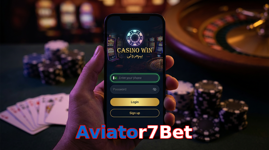 Main screen of Aviator7Bet login page for PK players
